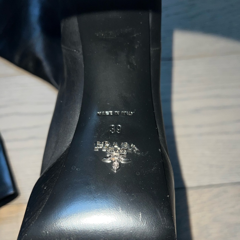 Prada Black Leather Platform Knee High Boots $1820 - Picture 8 of 8